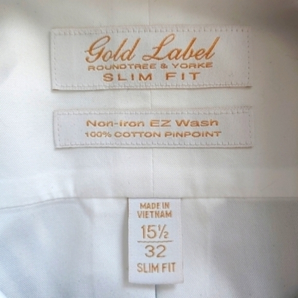 NWT Men's White Dress Shirt Size 15.5 - Picture 4 of 5